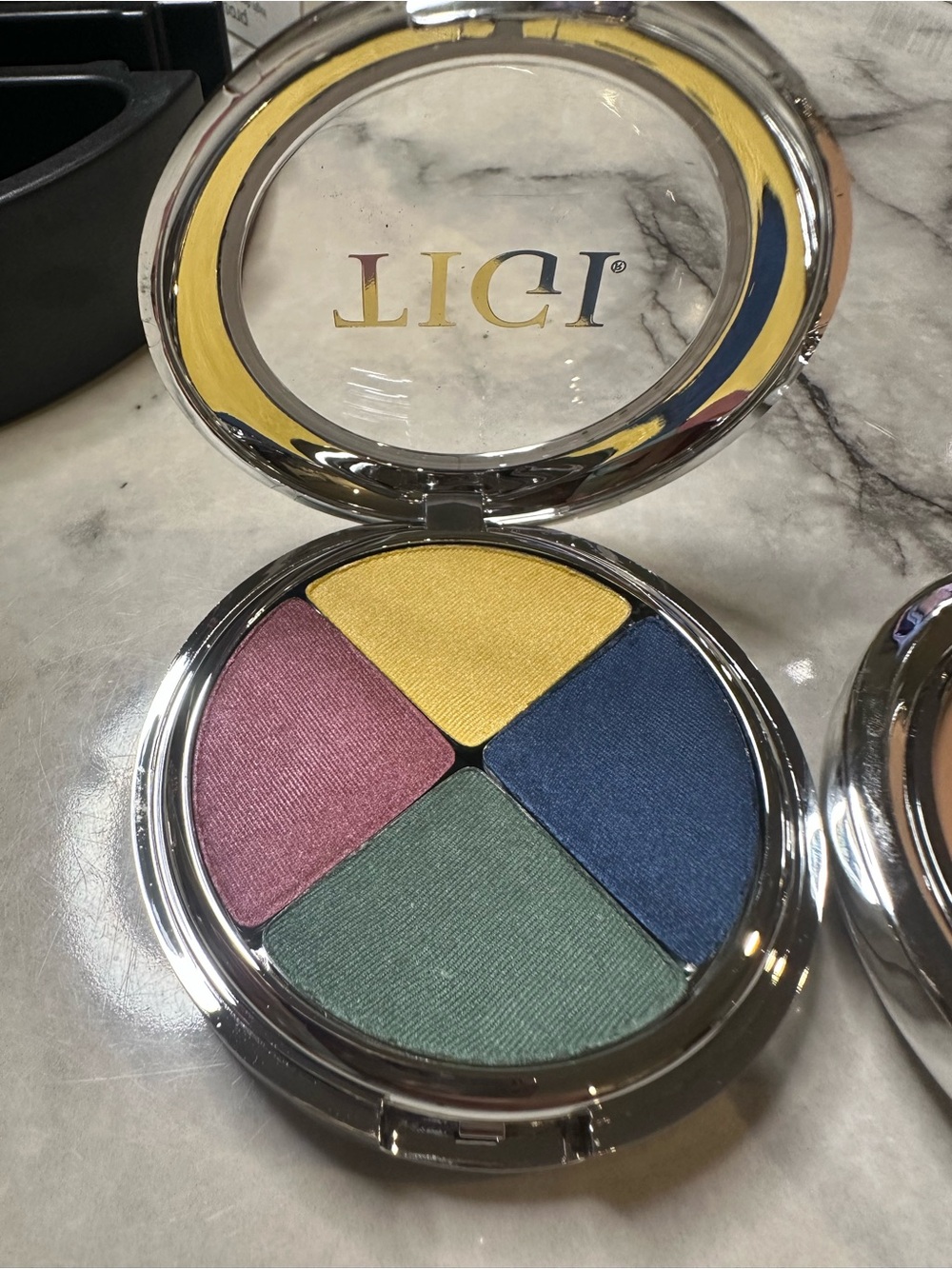 TIGI Quad Eyeshadow Palette - Yellow, Blue, Green, Burgundy